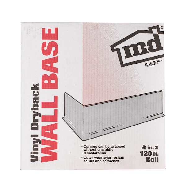 M-D Building Products M-D Building Products 4 in. H X 0.08 in. W X 120 ft. L Dry Back Snow White Vinyl Wall Base 75507 - main